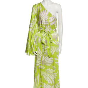 Alexis Printed Green Maxi Dress Size XS